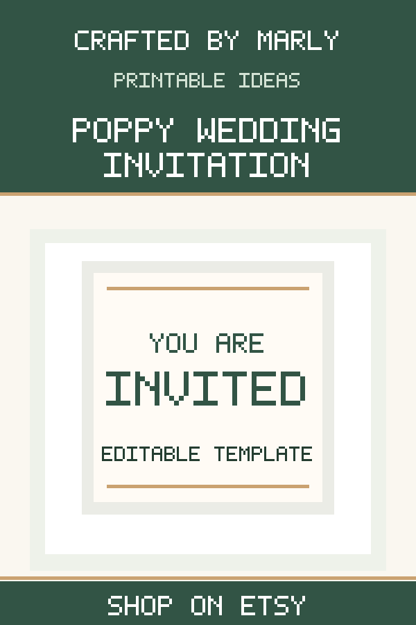 Poppy Wedding Invitation graphic